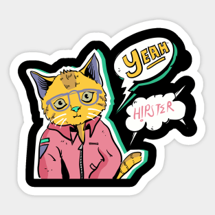 Hipster cat Sticker